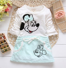Load image into Gallery viewer, 2018 New Summer Cotton Baby Girls Cartoon Long Sleeves Dress Children&#39;s Clothing Kids Princess Dresses Casual Clothes 0-2Years