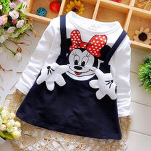 Load image into Gallery viewer, 2018 New Summer Cotton Baby Girls Cartoon Long Sleeves Dress Children&#39;s Clothing Kids Princess Dresses Casual Clothes 0-2Years