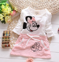 Load image into Gallery viewer, 2018 New Summer Cotton Baby Girls Cartoon Long Sleeves Dress Children&#39;s Clothing Kids Princess Dresses Casual Clothes 0-2Years