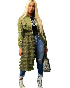 Jackets Fashion Mesh Patchwork Zipper Coats