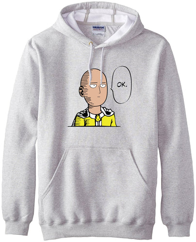 new arrival Anime One Punch Man Hoodies OK Printed Men Sweatshirts 2019 spring winter warm fleece loose fit men's sportswear