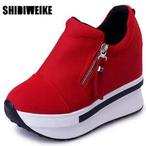 Women Boots  Shoes Woman Creepers Slip