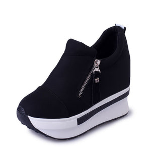 Women Boots  Shoes Woman Creepers Slip