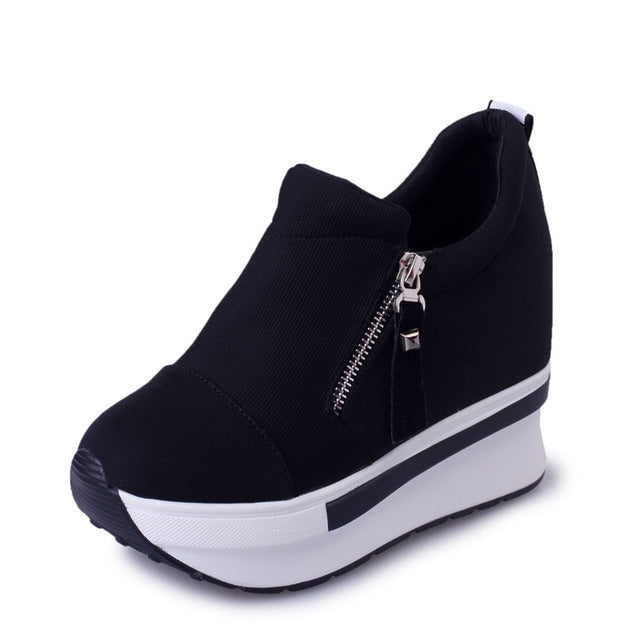 Women Boots  Shoes Woman Creepers Slip