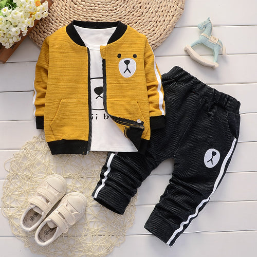 spring New children's clothing Jacket t-shirt and pants 3 pieces Clothing