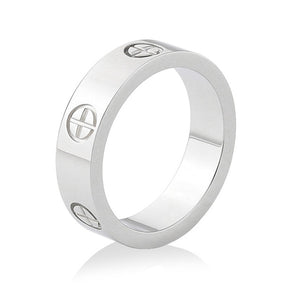 Rose Gold Stainless Steel Ring With Crystal