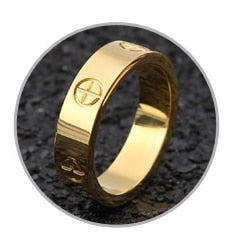 Rose Gold Stainless Steel Ring With Crystal