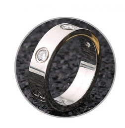 Rose Gold Stainless Steel Ring With Crystal