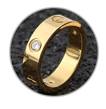 Load image into Gallery viewer, Rose Gold Stainless Steel Ring With Crystal