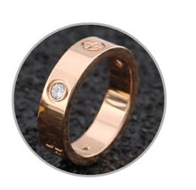 Load image into Gallery viewer, Rose Gold Stainless Steel Ring With Crystal