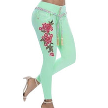 Load image into Gallery viewer, Jeans Floral  Pants Women