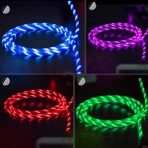 LED Light USB Type C usb-c Fast Charging Data Cable