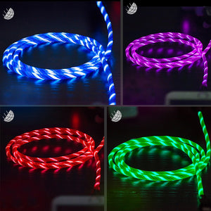 LED Light USB Type C usb-c Fast Charging Data Cable