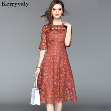Load image into Gallery viewer, Summer Hollowed-out Horns Sleeved Lace Dress