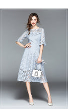 Load image into Gallery viewer, Summer Hollowed-out Horns Sleeved Lace Dress