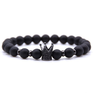 New 2Pcs/Set Natural Black Matte Stone