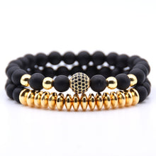 Load image into Gallery viewer, New 2Pcs/Set Natural Black Matte Stone