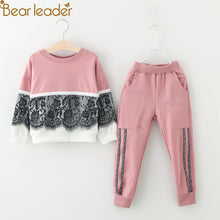Load image into Gallery viewer, Girls Clothing Sets New Autumn Active girls clothes L Children Clothing Cartoon Print Sweatshirts+Pants Suit 3-7Y