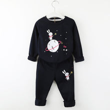 Load image into Gallery viewer, Girls Clothing Sets New Autumn Active girls clothes L Children Clothing Cartoon Print Sweatshirts+Pants Suit 3-7Y