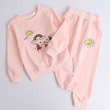 Load image into Gallery viewer, Girls Clothing Sets New Autumn Active girls clothes L Children Clothing Cartoon Print Sweatshirts+Pants Suit 3-7Y