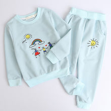 Load image into Gallery viewer, Girls Clothing Sets New Autumn Active girls clothes L Children Clothing Cartoon Print Sweatshirts+Pants Suit 3-7Y
