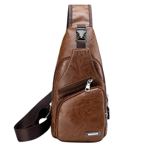 New Men's Bags Men's USB Chest Bag