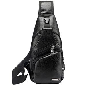 New Men's Bags Men's USB Chest Bag