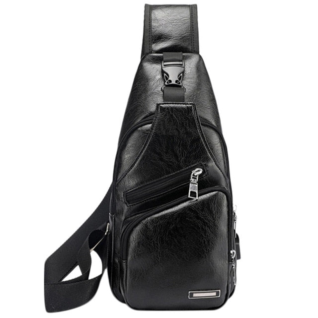 New Men's Bags Men's USB Chest Bag