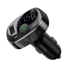 Load image into Gallery viewer, Baseus Dual USB Car Charger with FM Transmitter Bluetooth