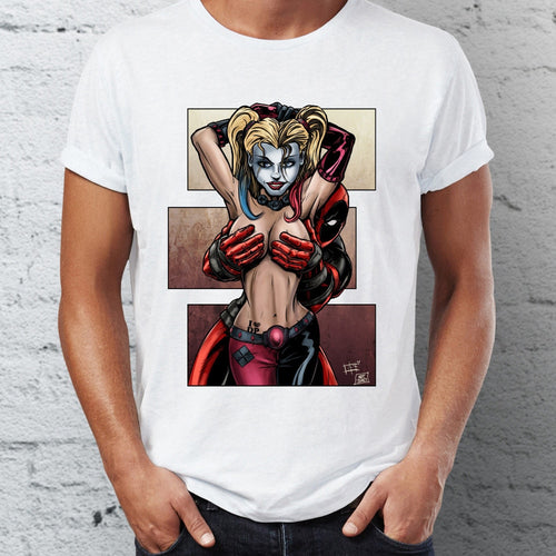 Summer Deadpool And Harley Quinn Men t-shirt